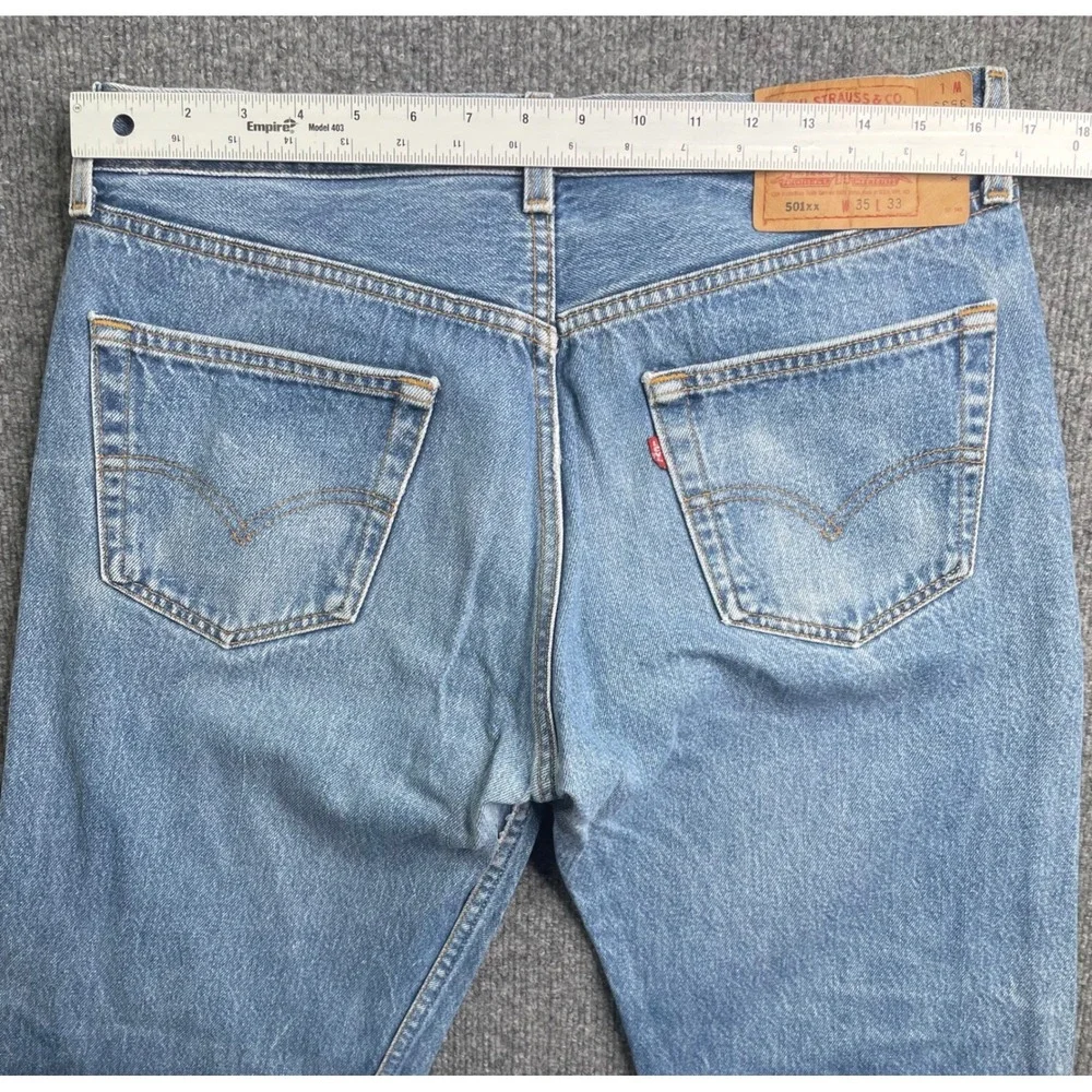 Levi's 501xx Jeans Mens 35x33 Blue Vintage Made in USA Straight Leg Light‎ Wash
